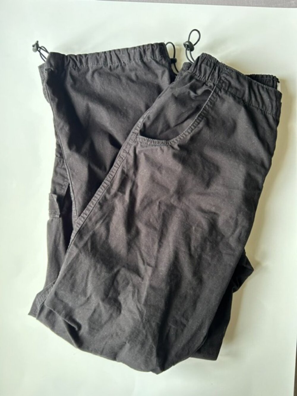Refuge Black Cargo  Pants Adjustable Bungee Cuffs Size S